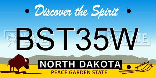 BST35W North Dakota License Plate