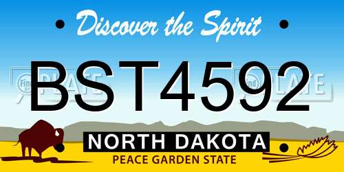 BST4592 North Dakota License Plate