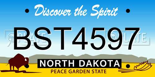BST4597 North Dakota License Plate