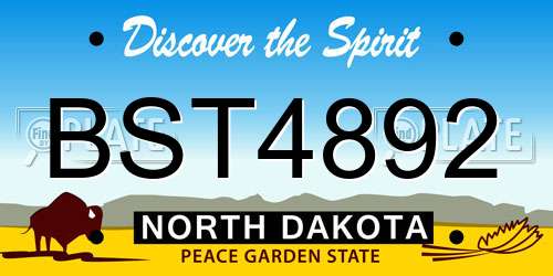 BST4892 North Dakota License Plate