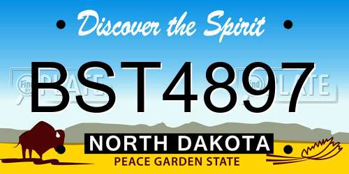 BST4897 North Dakota License Plate
