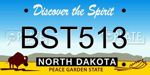 BST513 North Dakota License Plate