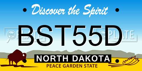 BST55D North Dakota License Plate