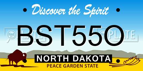 BST55O North Dakota License Plate