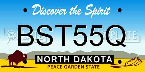 BST55Q North Dakota License Plate