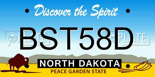 BST58D North Dakota License Plate