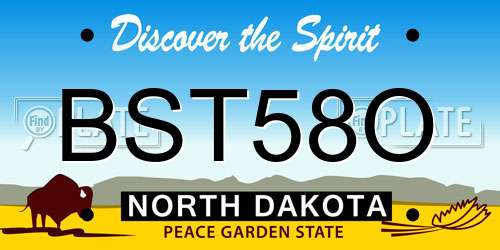 BST58O North Dakota License Plate