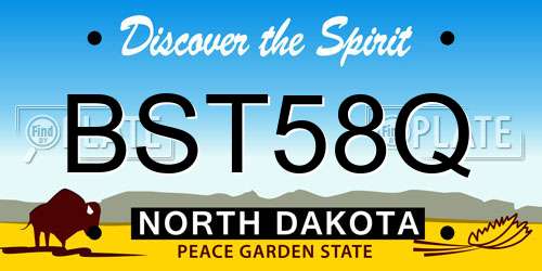 BST58Q North Dakota License Plate