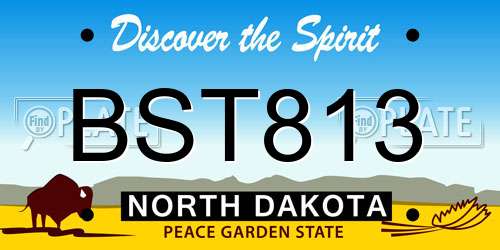 BST813 North Dakota License Plate