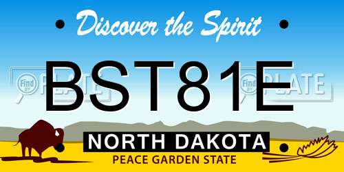 BST81E North Dakota License Plate