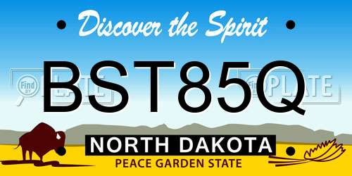 BST85Q North Dakota License Plate
