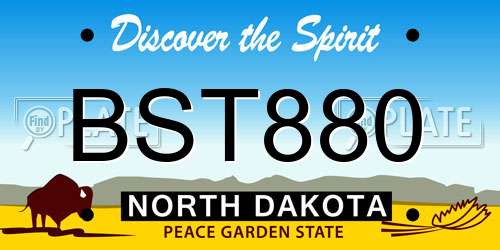 BST880 North Dakota License Plate