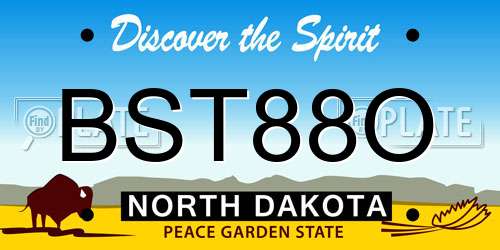 BST88O North Dakota License Plate