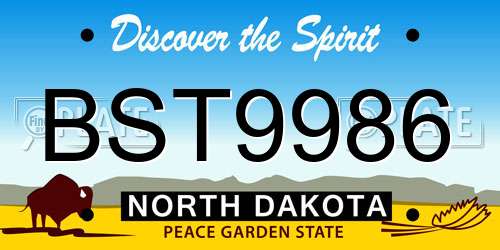 BST9986 North Dakota License Plate