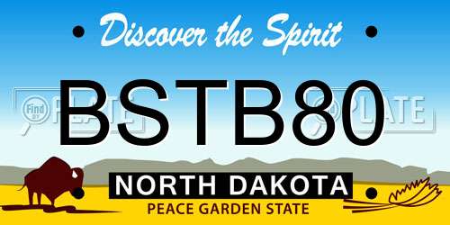 BSTB80 North Dakota License Plate