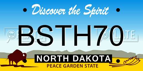 BSTH70 North Dakota License Plate