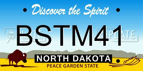 BSTM41 North Dakota License Plate