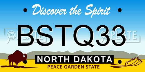 BSTQ33 North Dakota License Plate