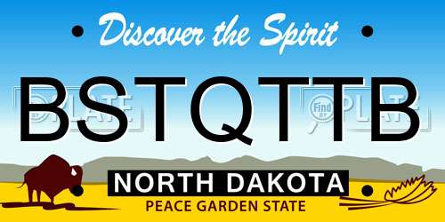 BSTQTTB North Dakota License Plate