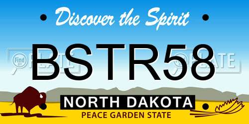 BSTR58 North Dakota License Plate