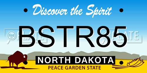 BSTR85 North Dakota License Plate