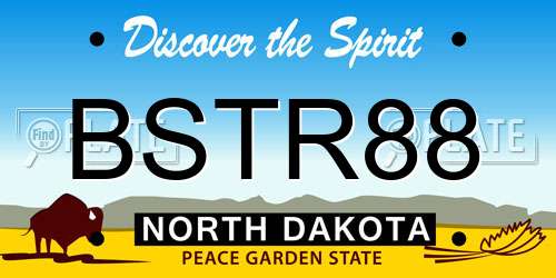 BSTR88 North Dakota License Plate
