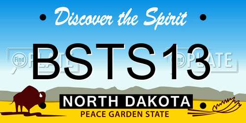 BSTS13 North Dakota License Plate