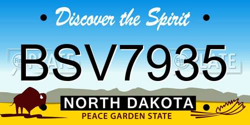 BSV7935 North Dakota License Plate