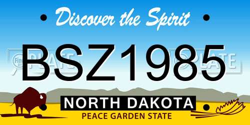 BSZ1985 North Dakota License Plate