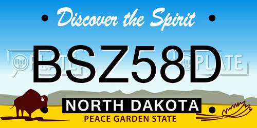 BSZ58D North Dakota License Plate