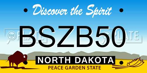 BSZB50 North Dakota License Plate