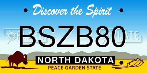 BSZB80 North Dakota License Plate