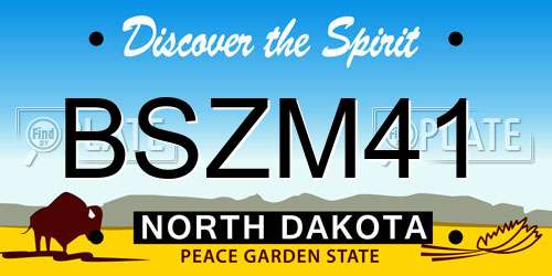 BSZM41 North Dakota License Plate