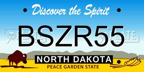 BSZR55 North Dakota License Plate