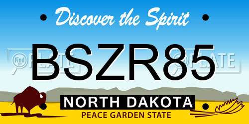BSZR85 North Dakota License Plate
