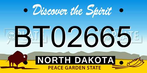 BT02665 North Dakota License Plate