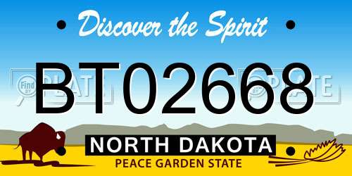 BT02668 North Dakota License Plate