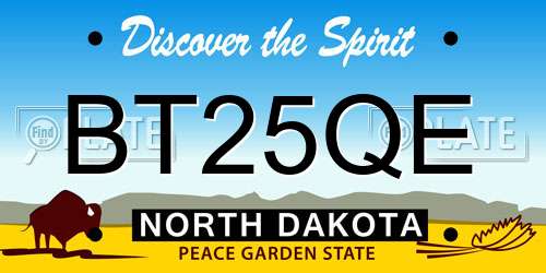 BT25QE North Dakota License Plate