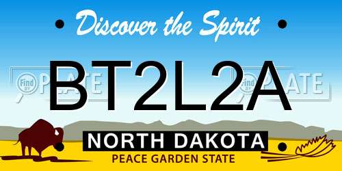 BT2L2A North Dakota License Plate