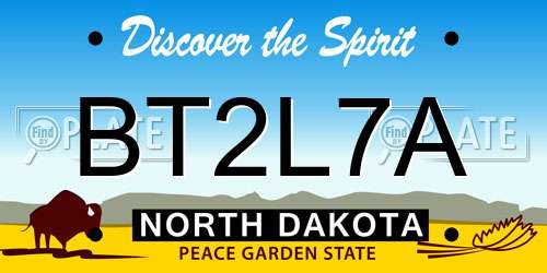 BT2L7A North Dakota License Plate