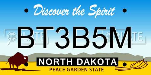 BT3B5M North Dakota License Plate