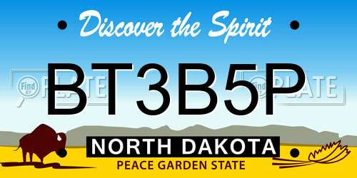 BT3B5P North Dakota License Plate