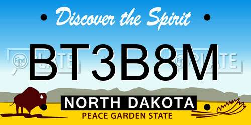 BT3B8M North Dakota License Plate