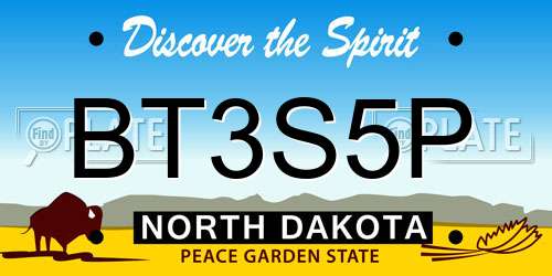 BT3S5P North Dakota License Plate