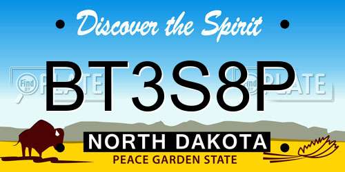 BT3S8P North Dakota License Plate