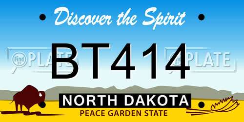 BT414 North Dakota License Plate