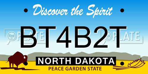 BT4B2T North Dakota License Plate