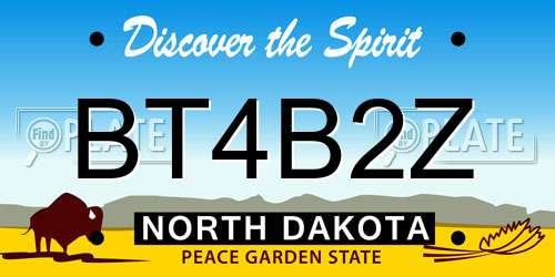 BT4B2Z North Dakota License Plate