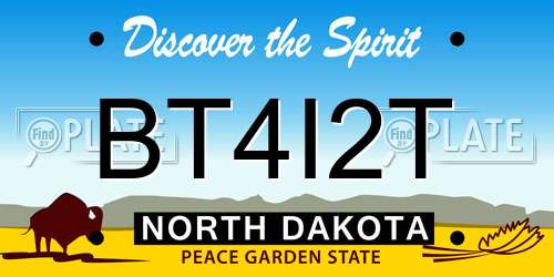 BT4I2T North Dakota License Plate