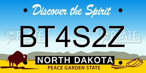 BT4S2Z North Dakota License Plate